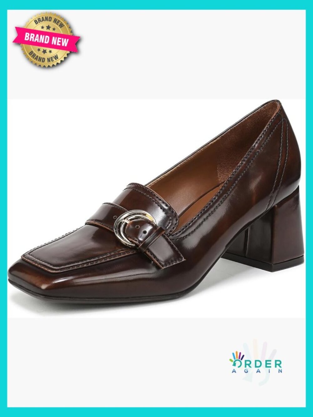 Loafer-Inspired Pump with Stitch Detail and Block Heel